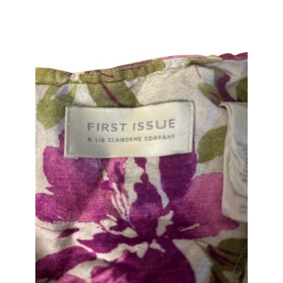 First Issue Liz Claiborne vintage floral linen dress Size 16 wedding party - Picture 4 of 8